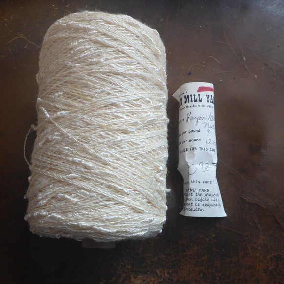 Old Mill Yarn Office Cone Rayon Cotton Blend Yarn Color Off White Almost 1 Pound Poshmark